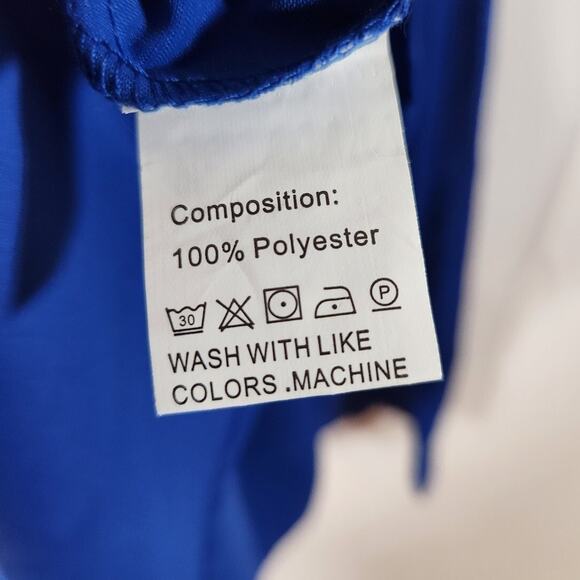 Shein US 8/10 $28 Royal Blue Square Neck Balloon Sleeve Castlecore Short Dress‎ - Picture 8 of 11